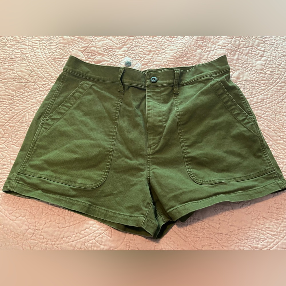 Madewell High Waist Olive Shorts